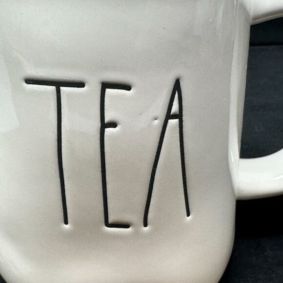 Rae Dunn TEA Mug Ceramic Large Coffee Cup Magenta LL Farmhouse Gift White 16 Oz - Picture 7 of 9